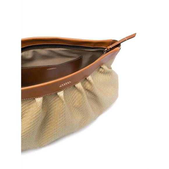 NEW ISABEL MARANT luz raffia clutch bag in natural cognac - Picture 4 of 5